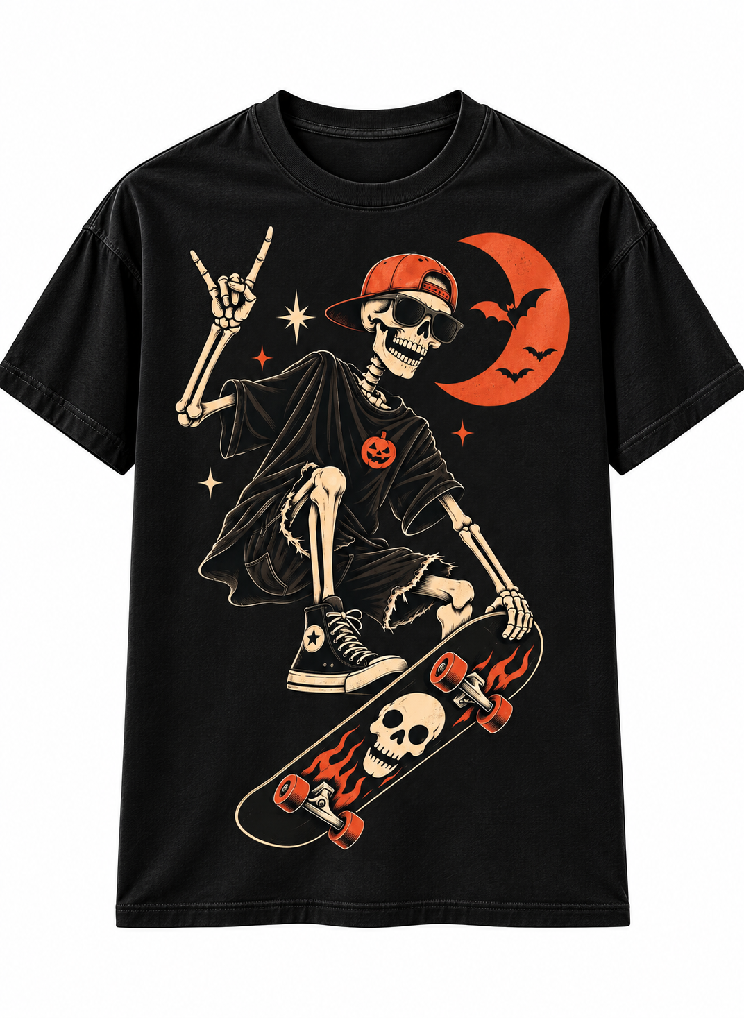 Skeleton Road Trip Halloween T-Shirt – Spooky Classic Car Tee