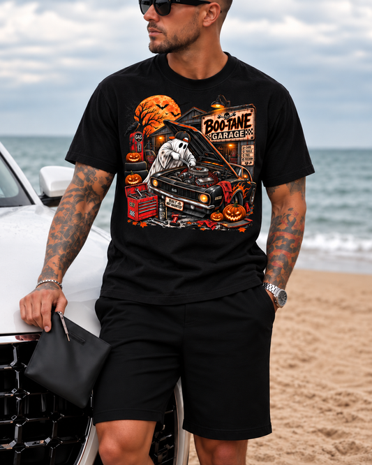 Ghost Mechanic Halloween T-Shirt – Spooky Garage Classic Car Tee