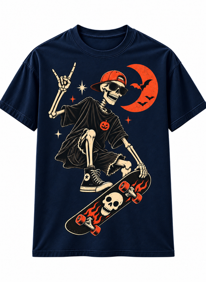 Skeleton Road Trip Halloween T-Shirt – Spooky Classic Car Tee